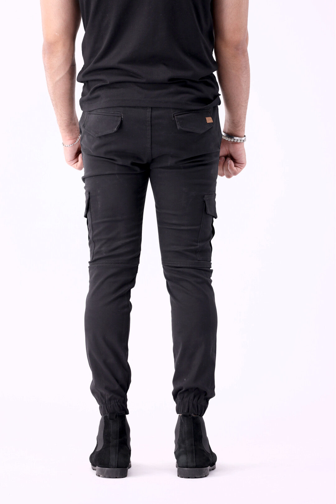 Men's Black Lightweight Six Pocket Cargo Trousers, 6 Pocket Cargo Pant